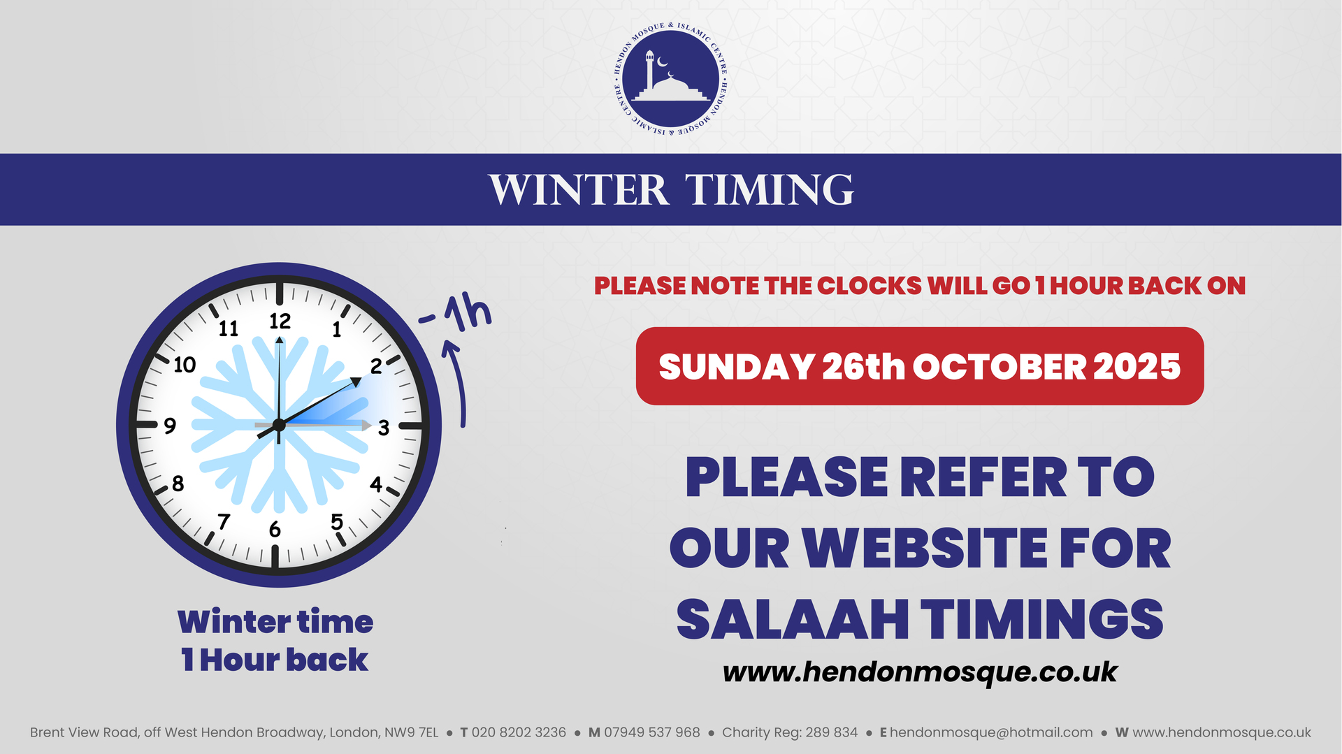 Winter Timings
