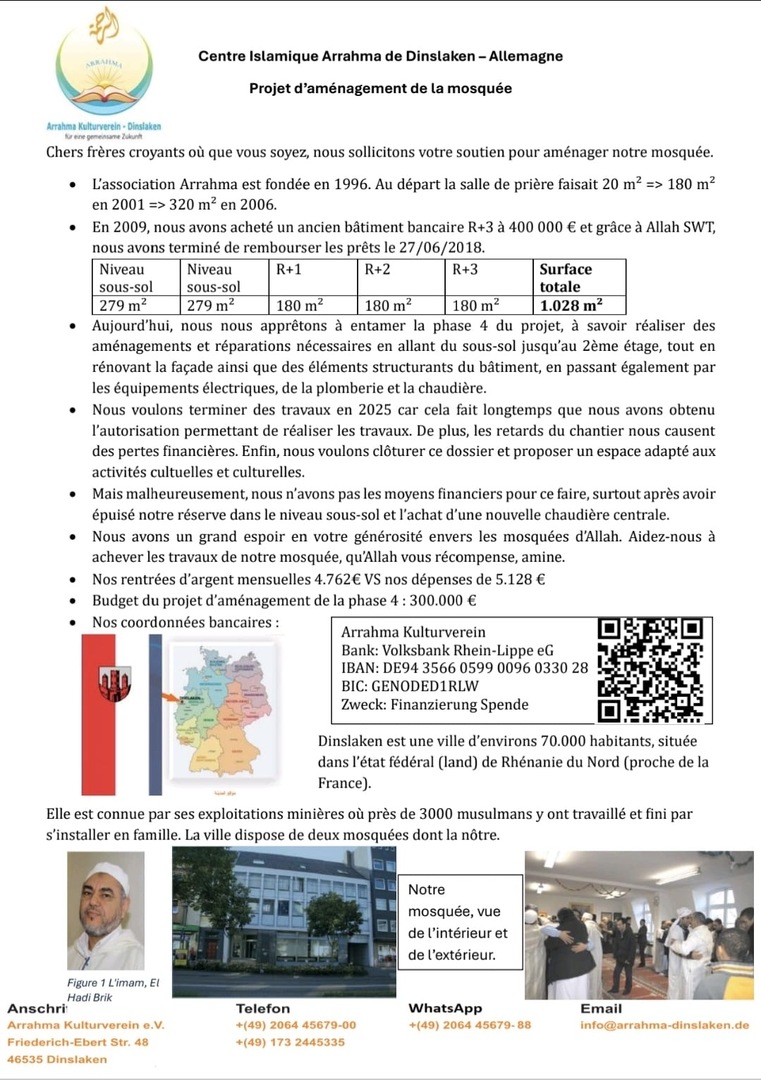 Collecte pour une mosquée en Allemagne