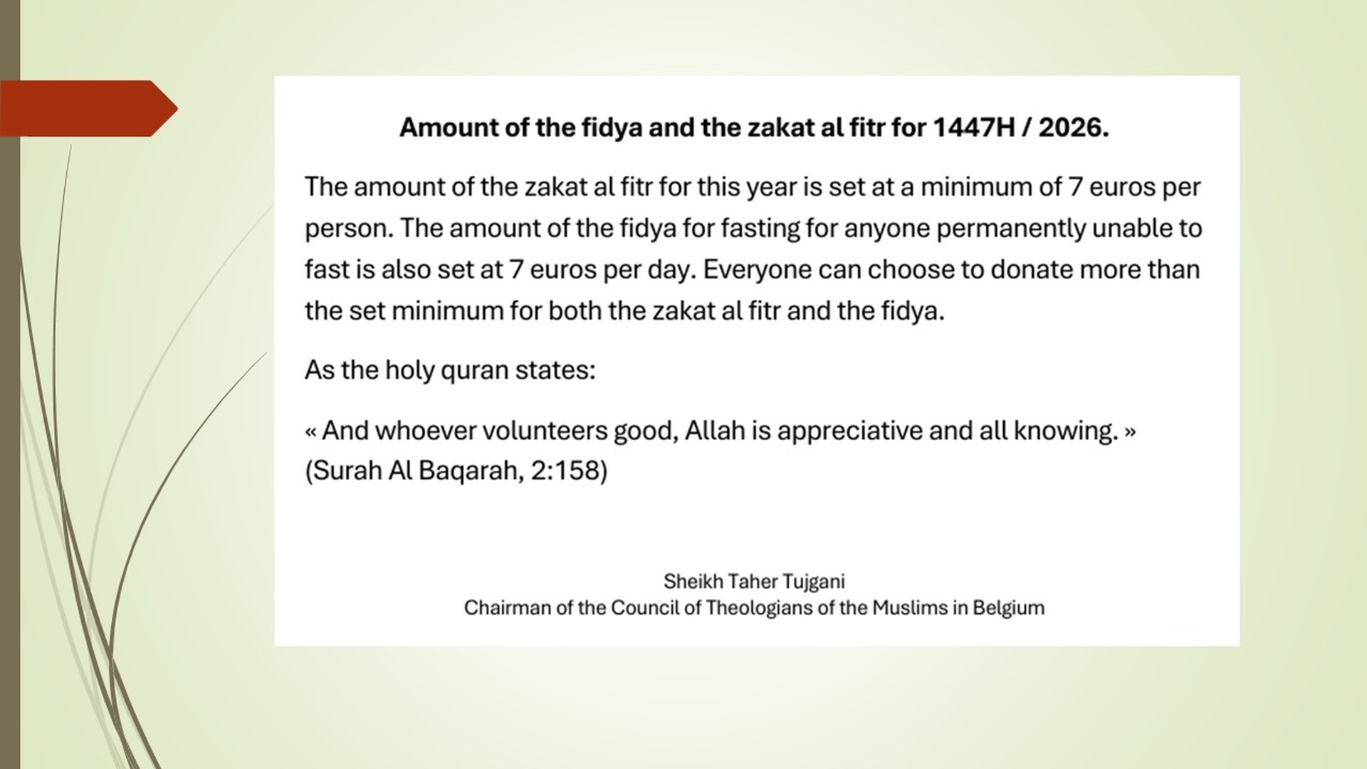 Fidya & Zakat al fitr - Ramadan 2026 En
