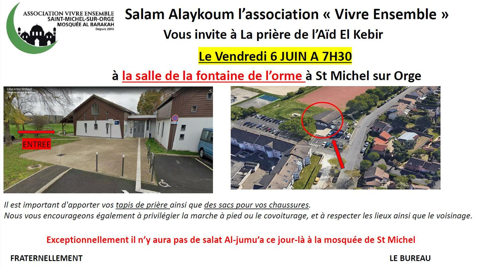 Prière de Aïd el Kebir vendredi 06 juin