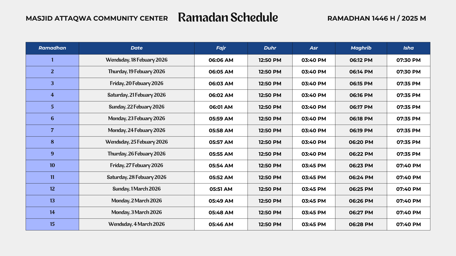 Ramadan Schedule Tv