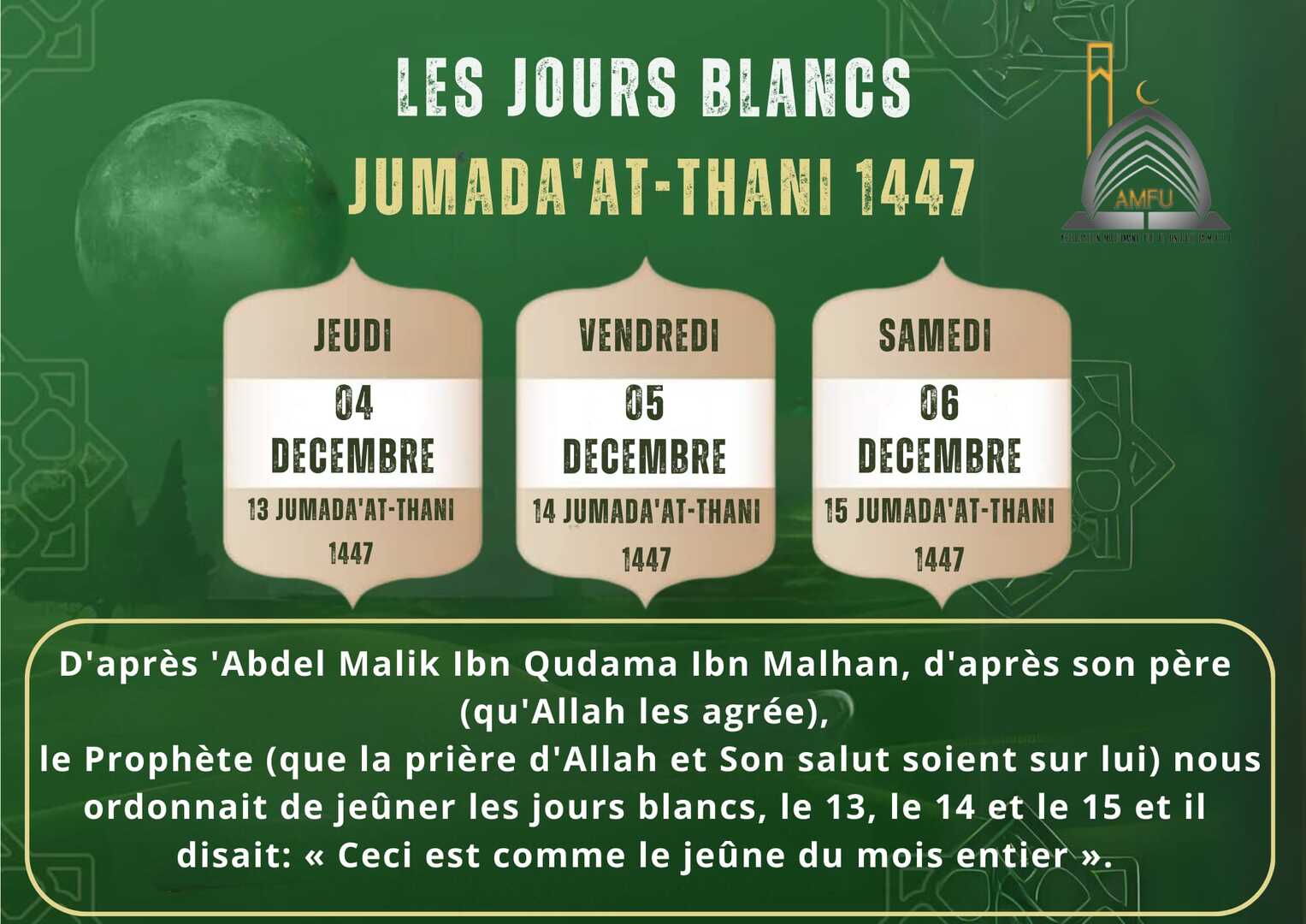 Jour Blancs Joumada At-thani
