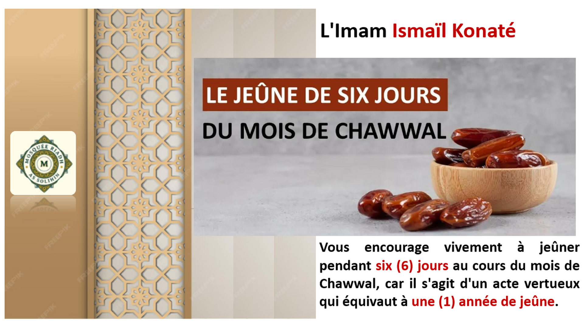 Jeûne 6 jours de Chawwal