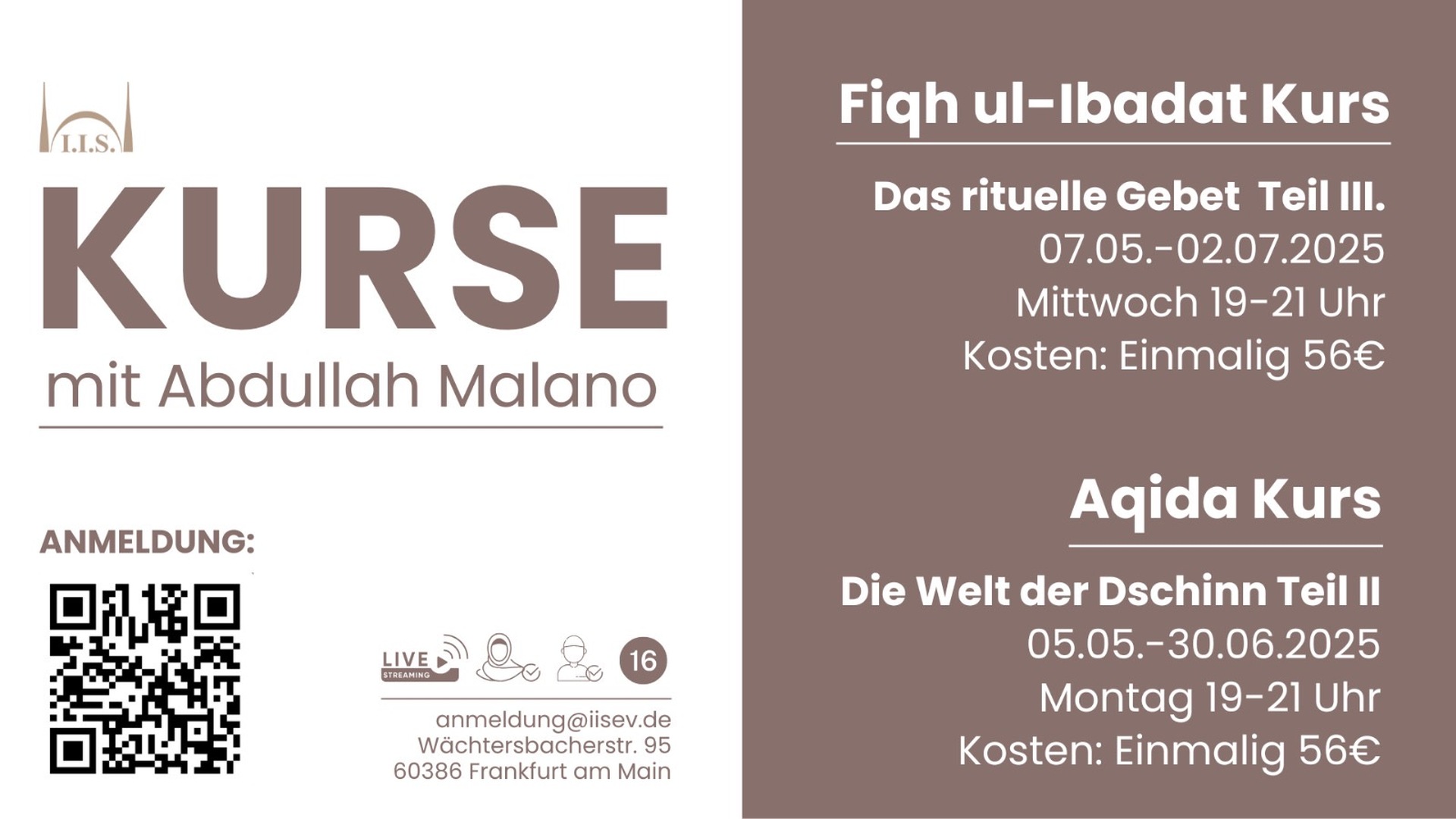 Islamkurse mit Abdullah Malano