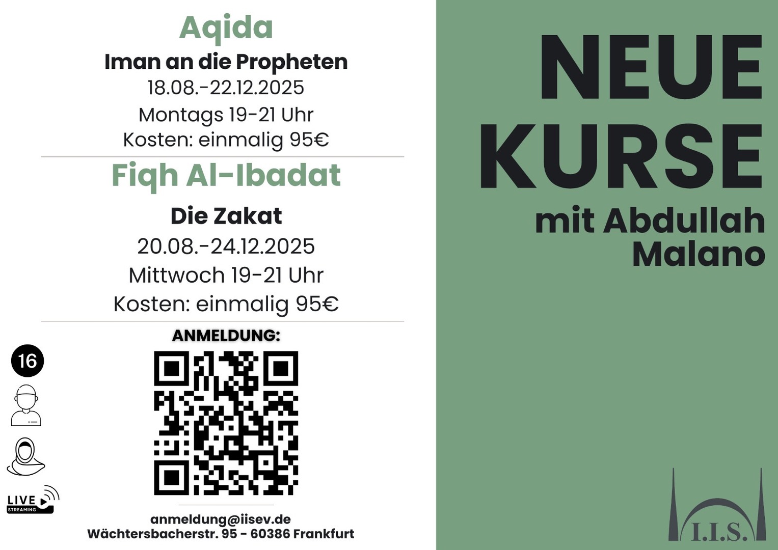 Neue Kurse mit Abdullah Malano