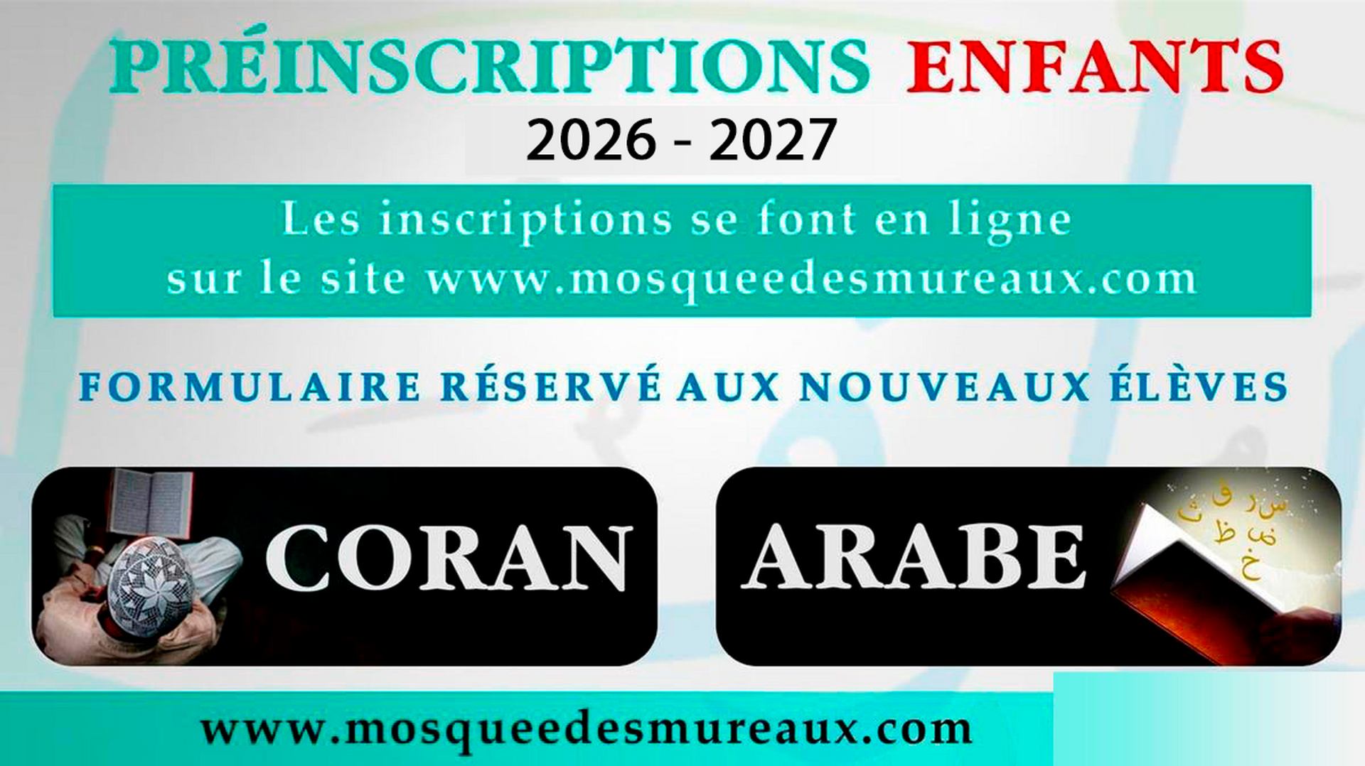 Préinscriptions élèves Institut Tibyan