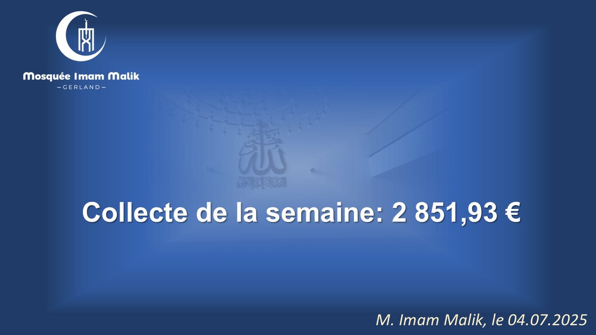 Collecte de de la semaine