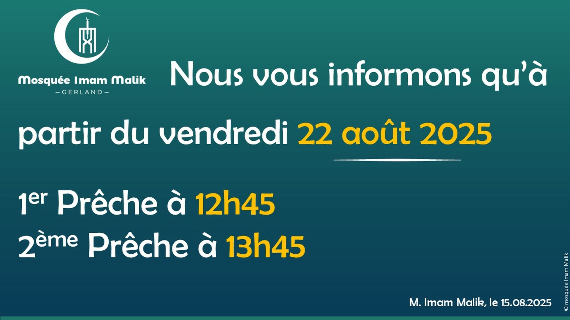 Prière du vendredi 2025