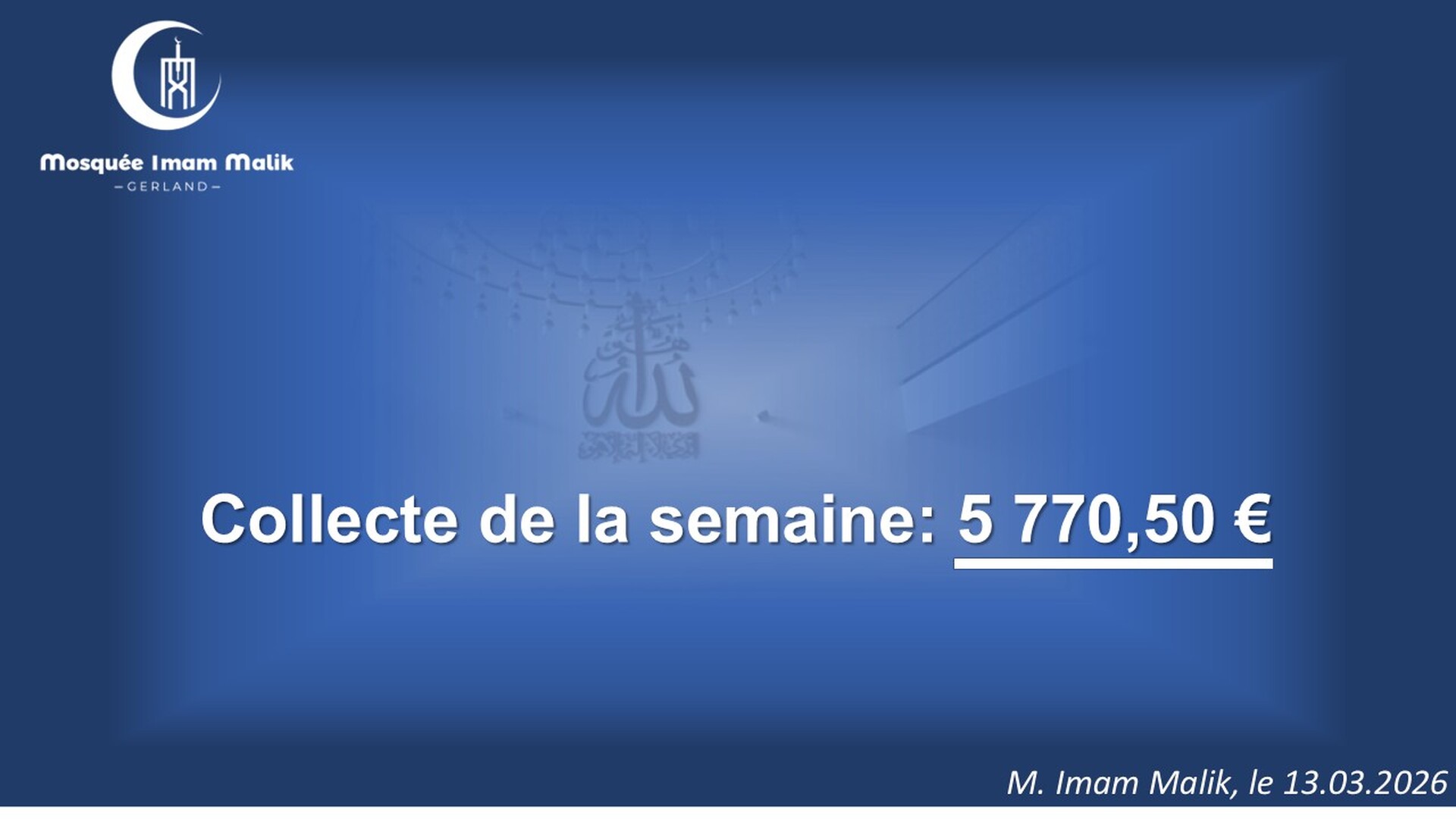 Collecte de la semaine