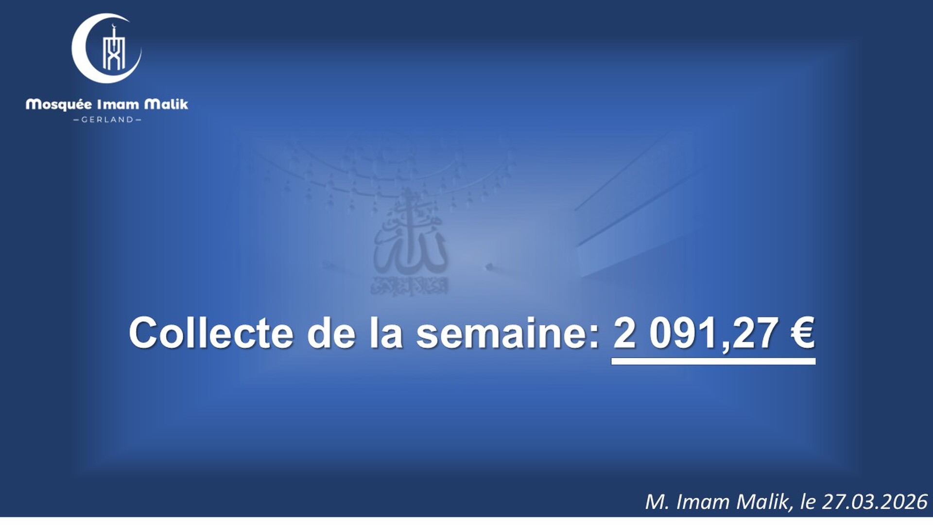 Collecte de la semaine