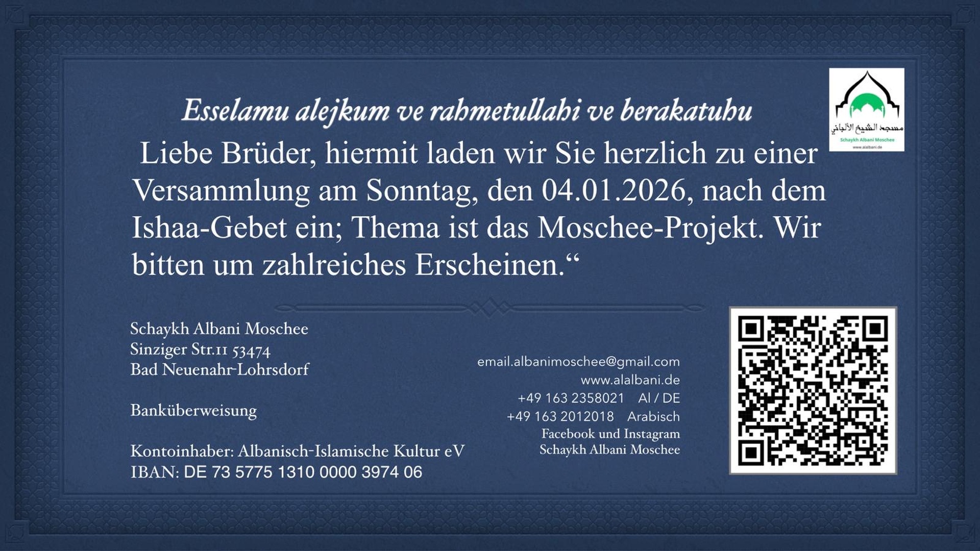 Versammlung am Sonntag, den 04.01.2026