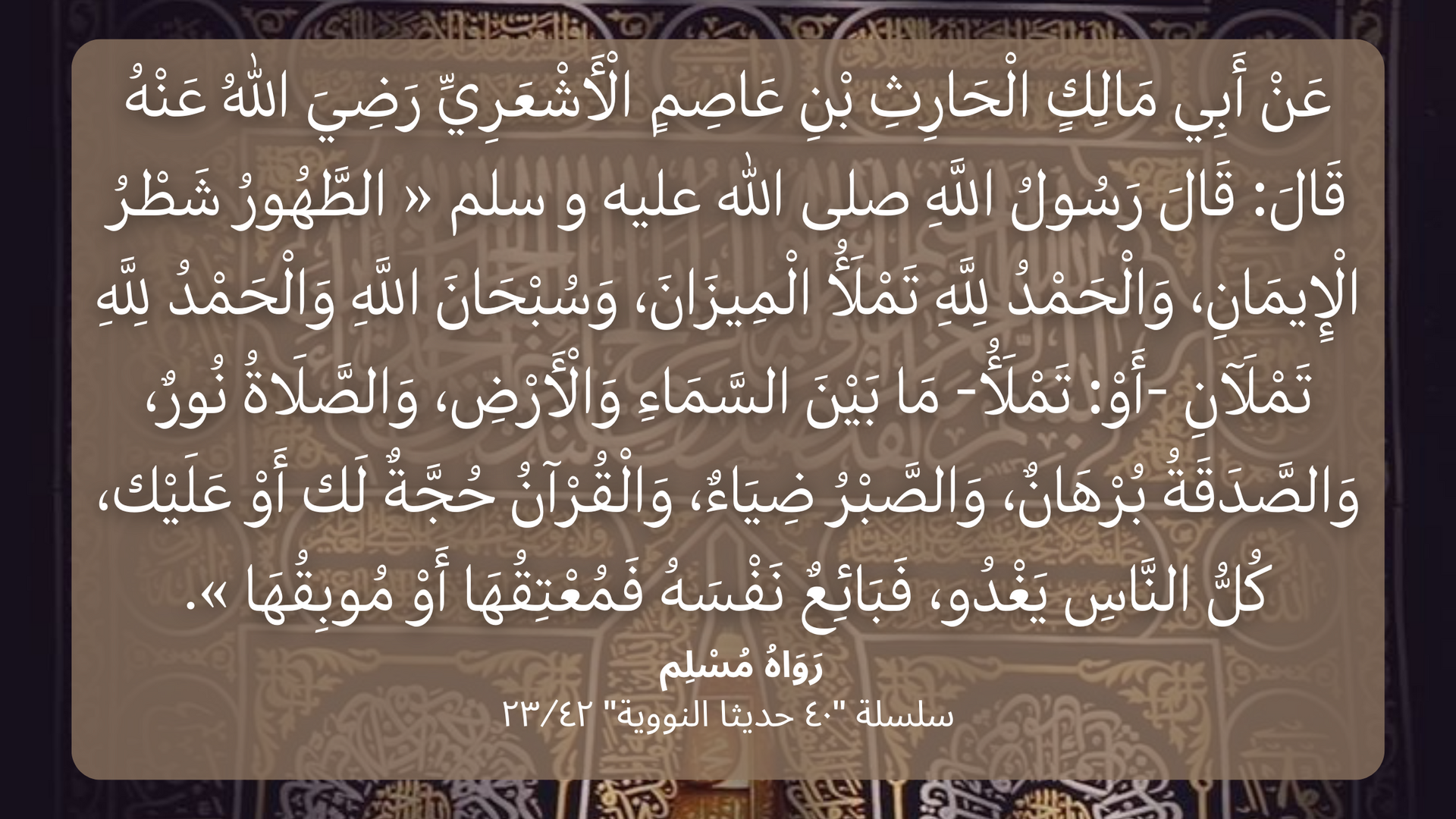 سلسلة "٤٠ حديثا النووية ٢٣/٤٢