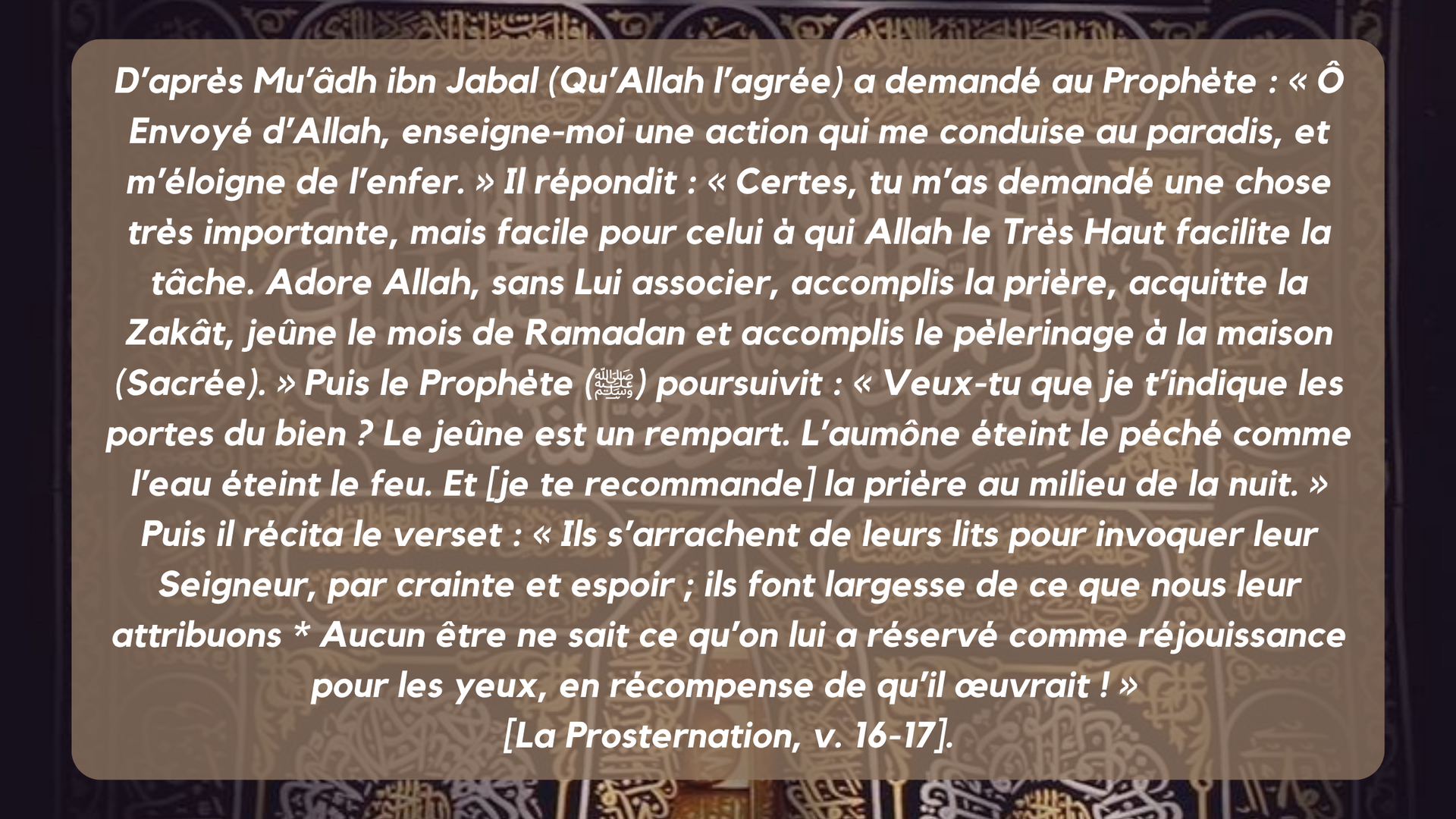 Série les « 40 hadiths de Nawawi » 2٩/42