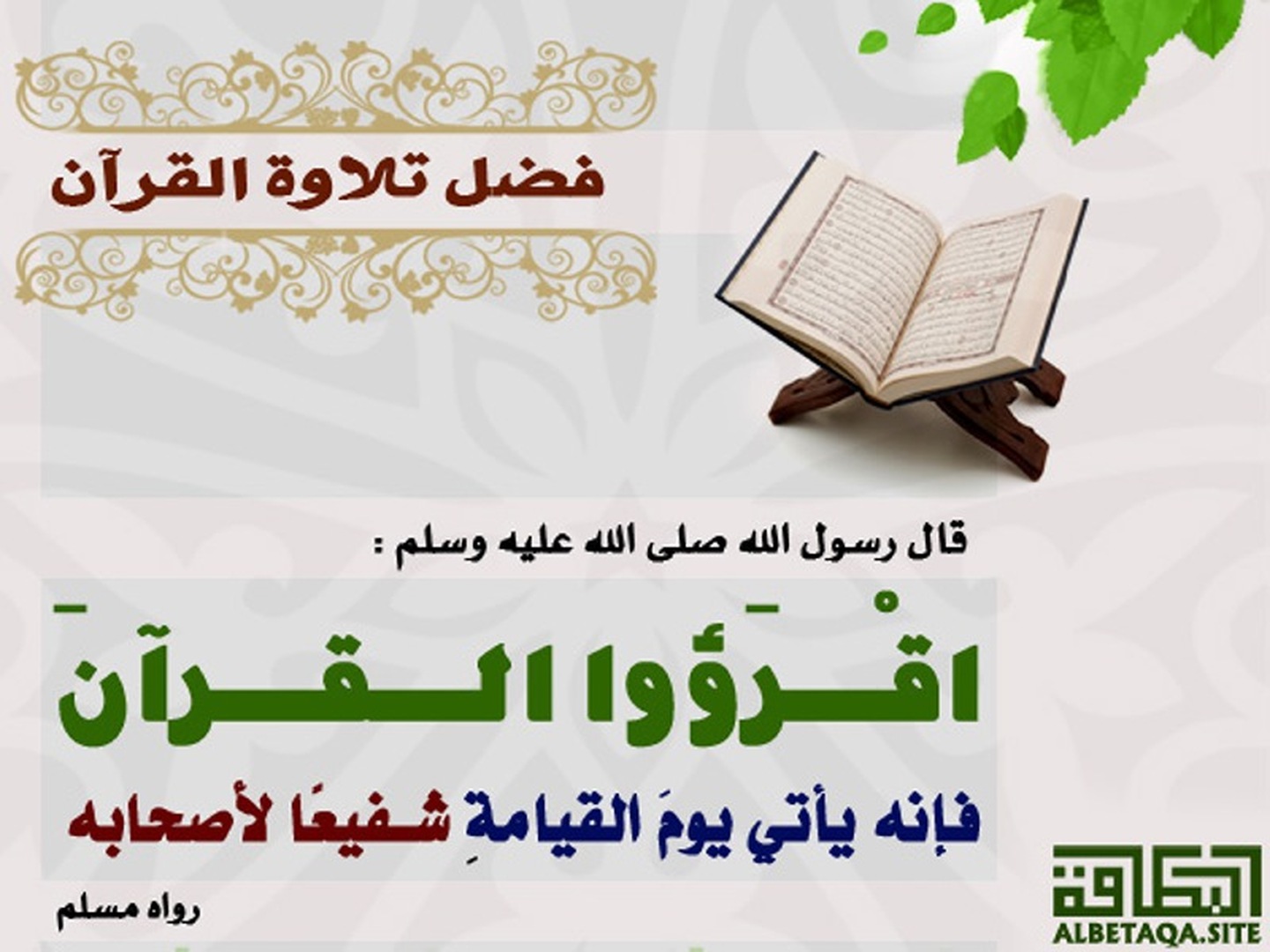 فضل تلاوة القرآن