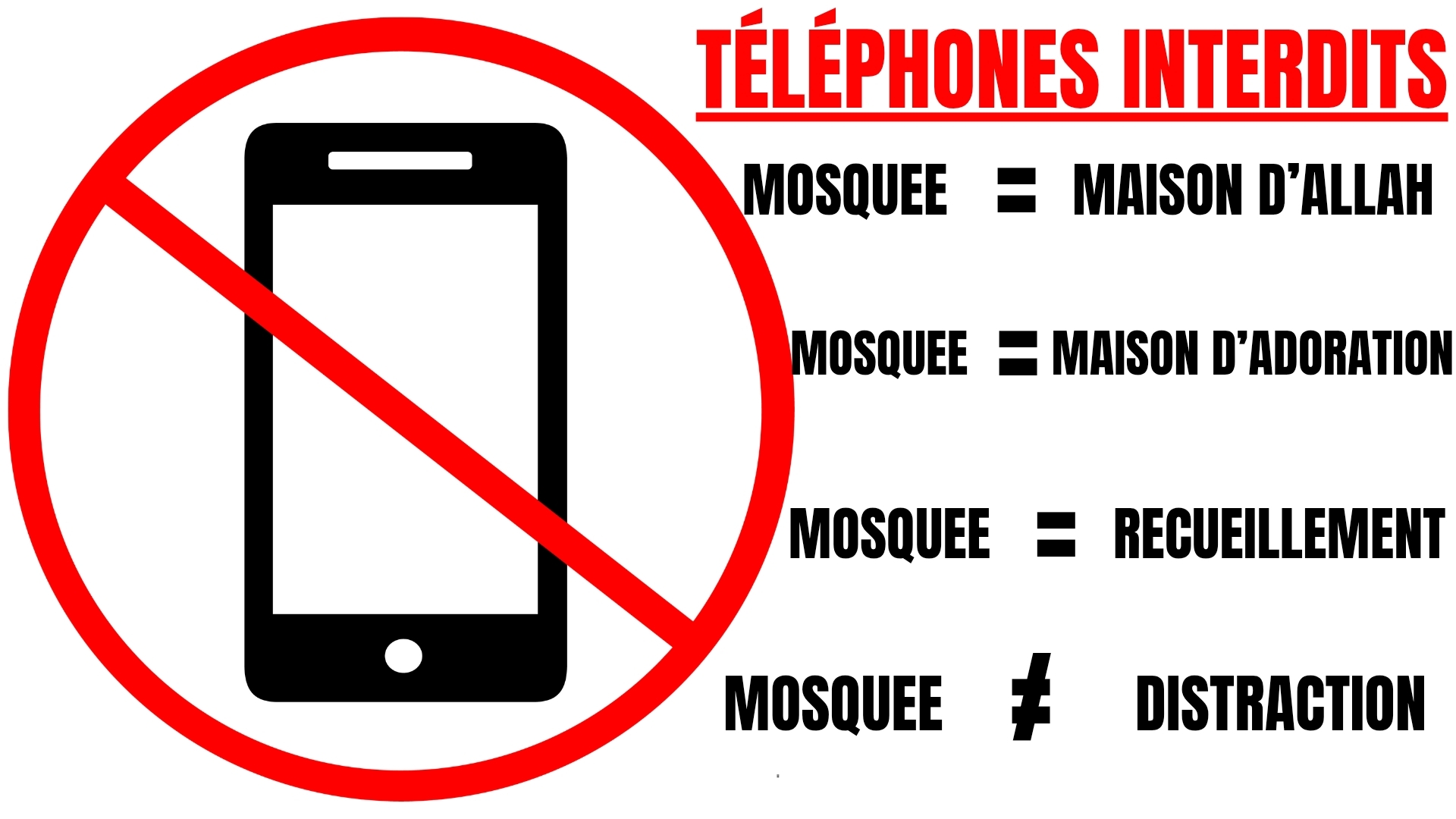 Téléphones Interdits dans la Mosquée