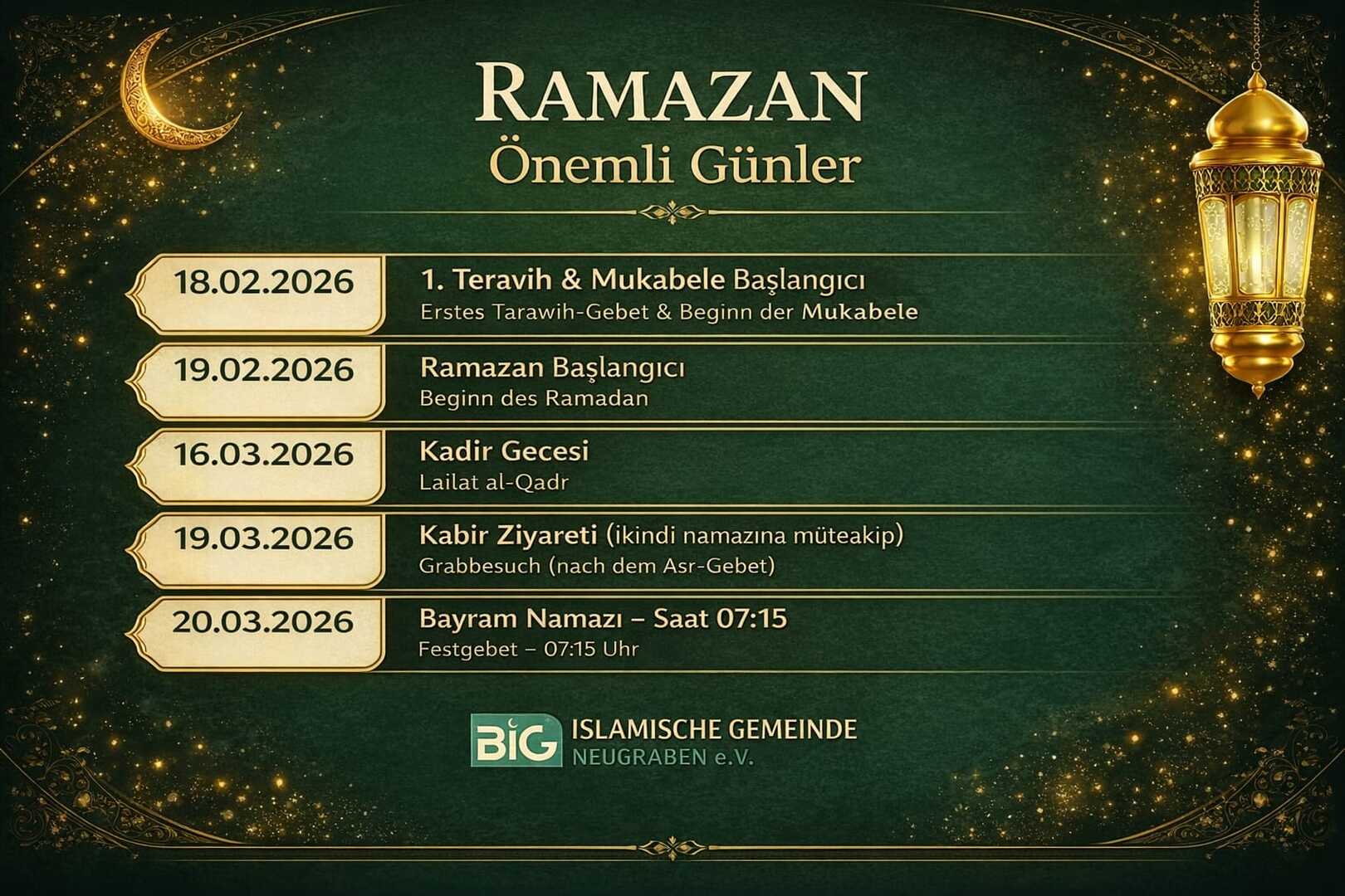 Ramazan Önemli Günler