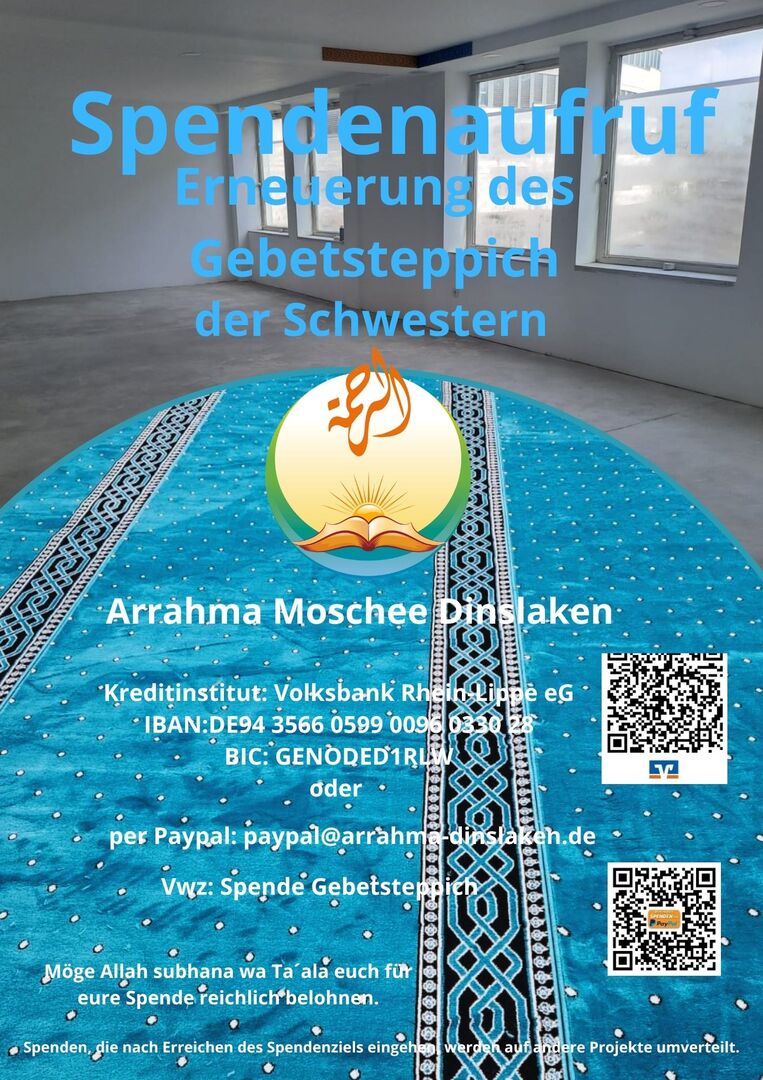 Spendenaufruf Gebetsteppich Schwestern