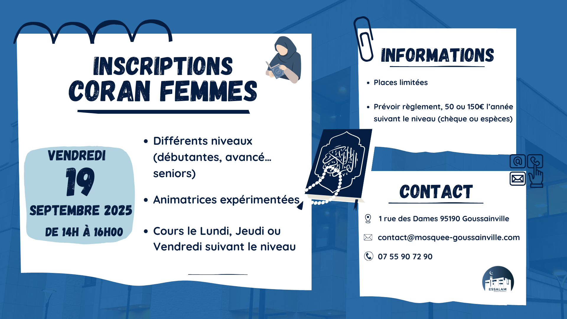 Cours Coran adultes femmes