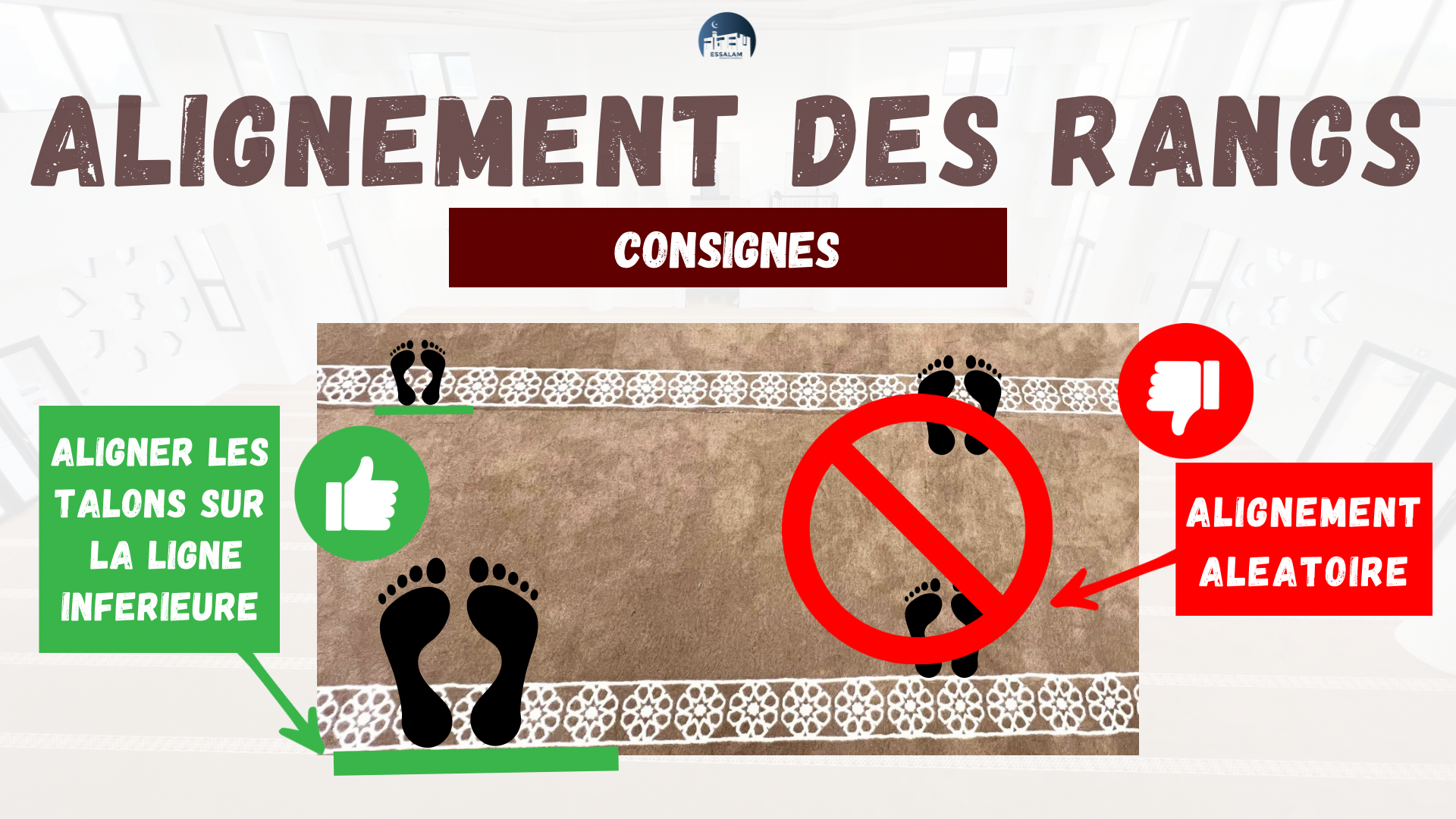 Consignes alignement rang priere