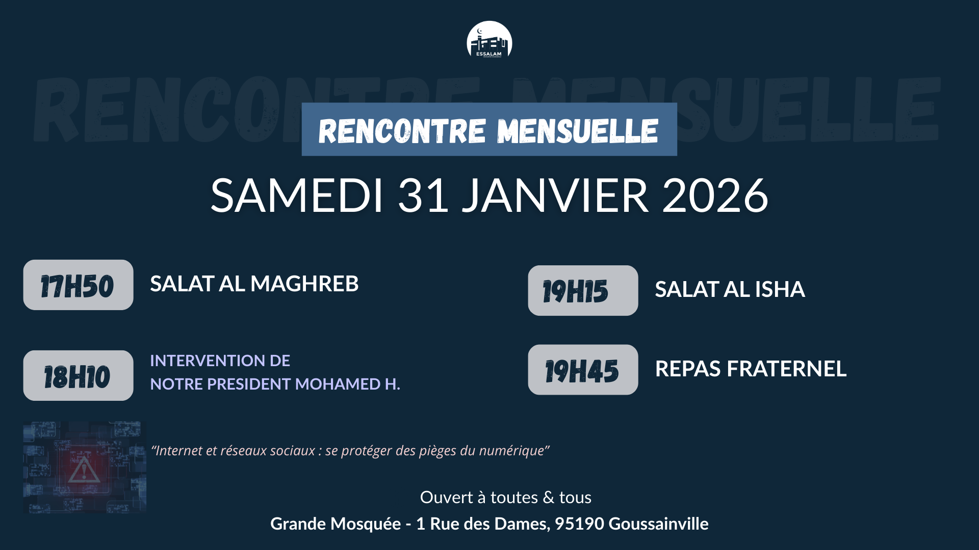 Rencontre mensuelle Janvier