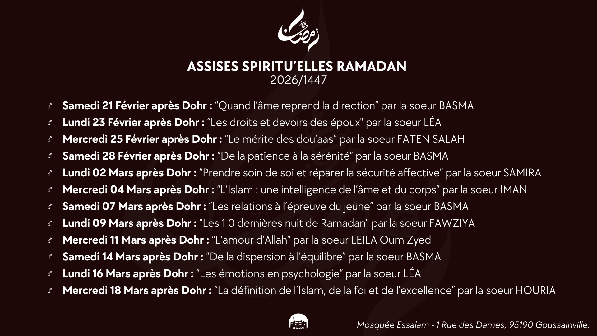 Assises spirituelles Ramadan