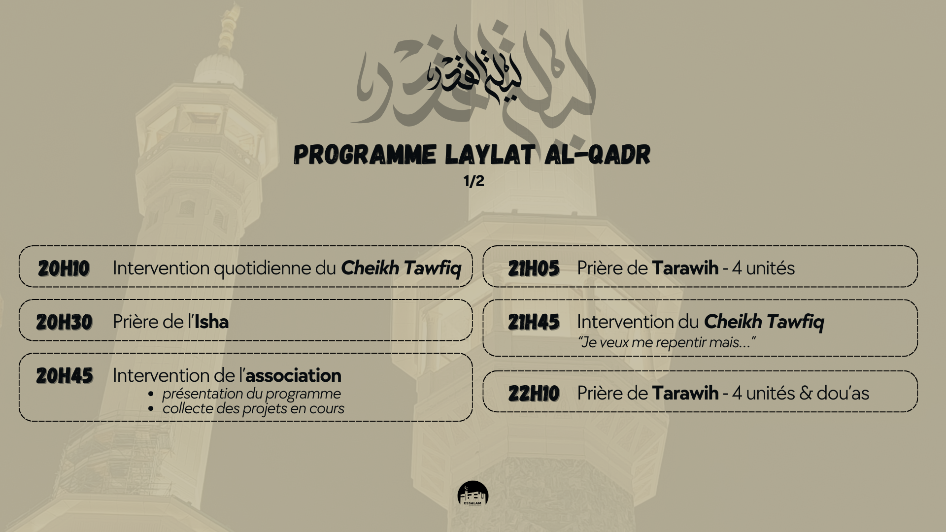 Programme nuit du 27 - 1