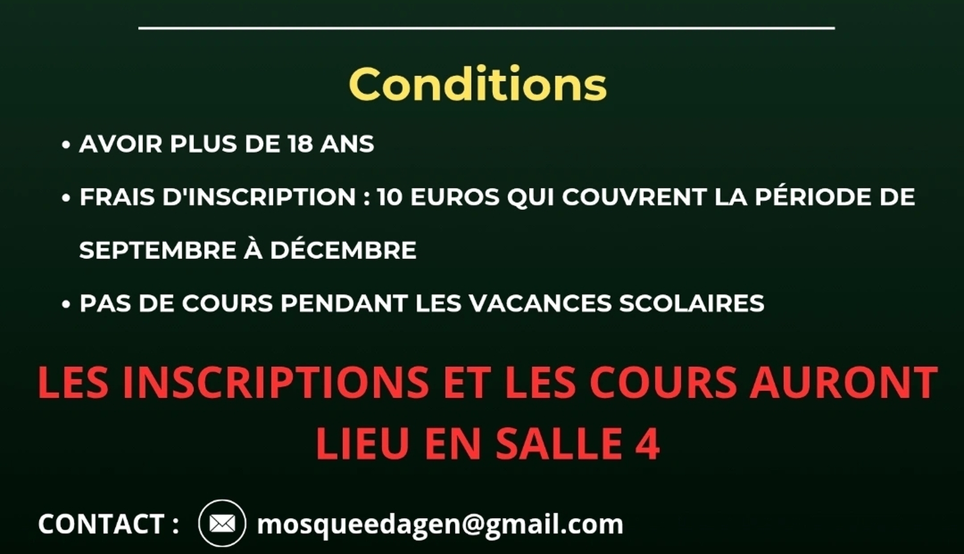 Cours d'arabe pour hommes