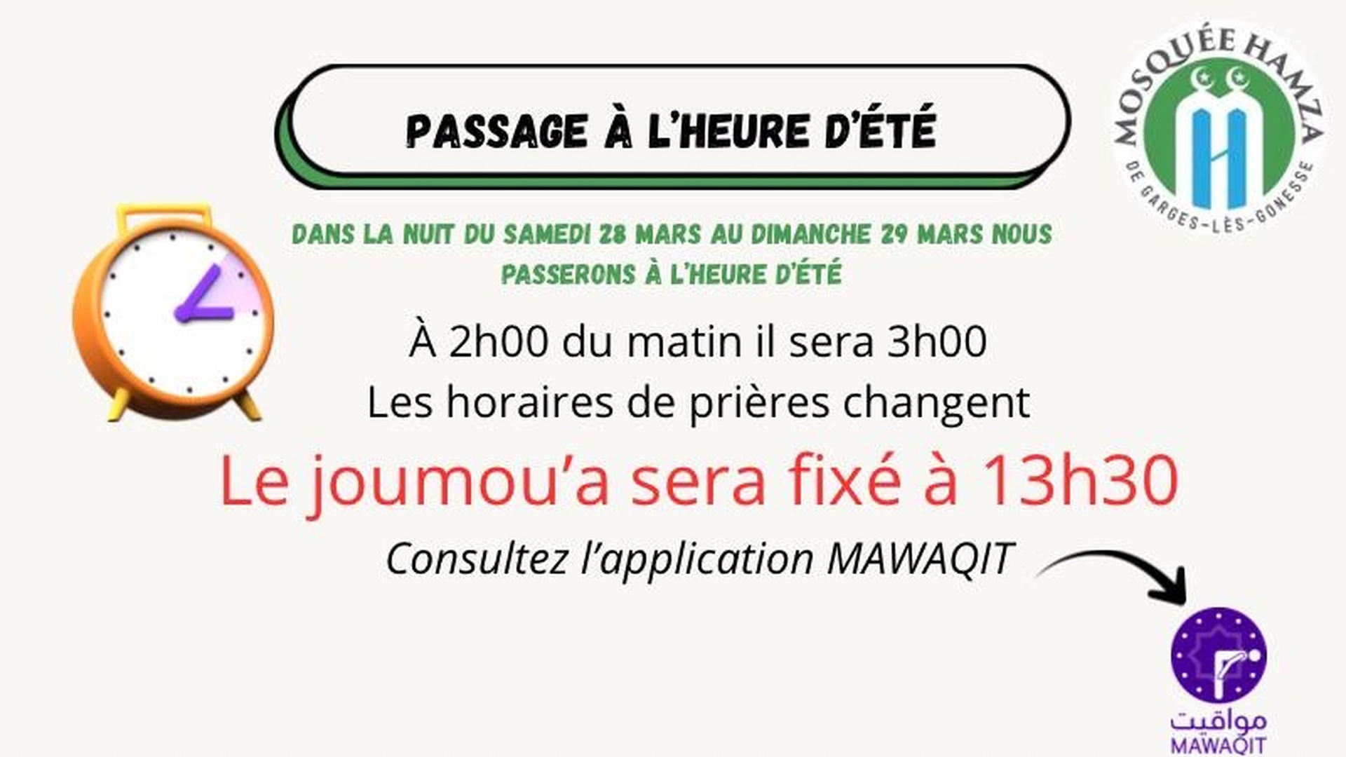 Changement d’heure