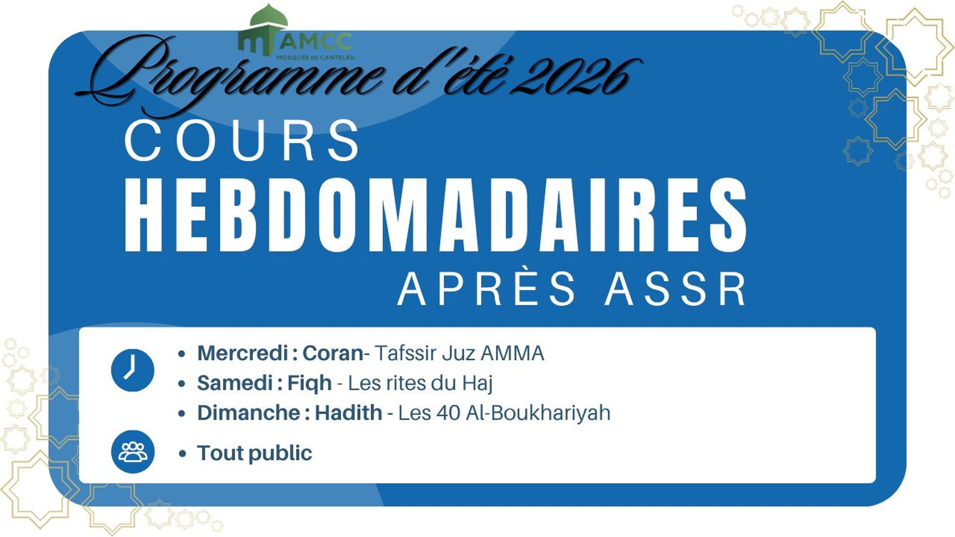 Programme d'été 2026 /1