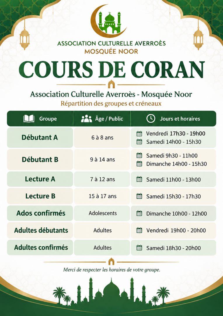 Cours de coran