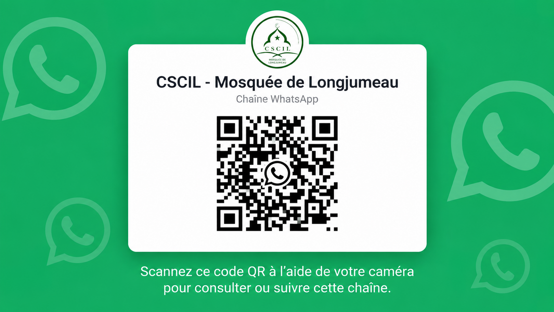 Chaîne WhatsApp (remplace la communauté)
