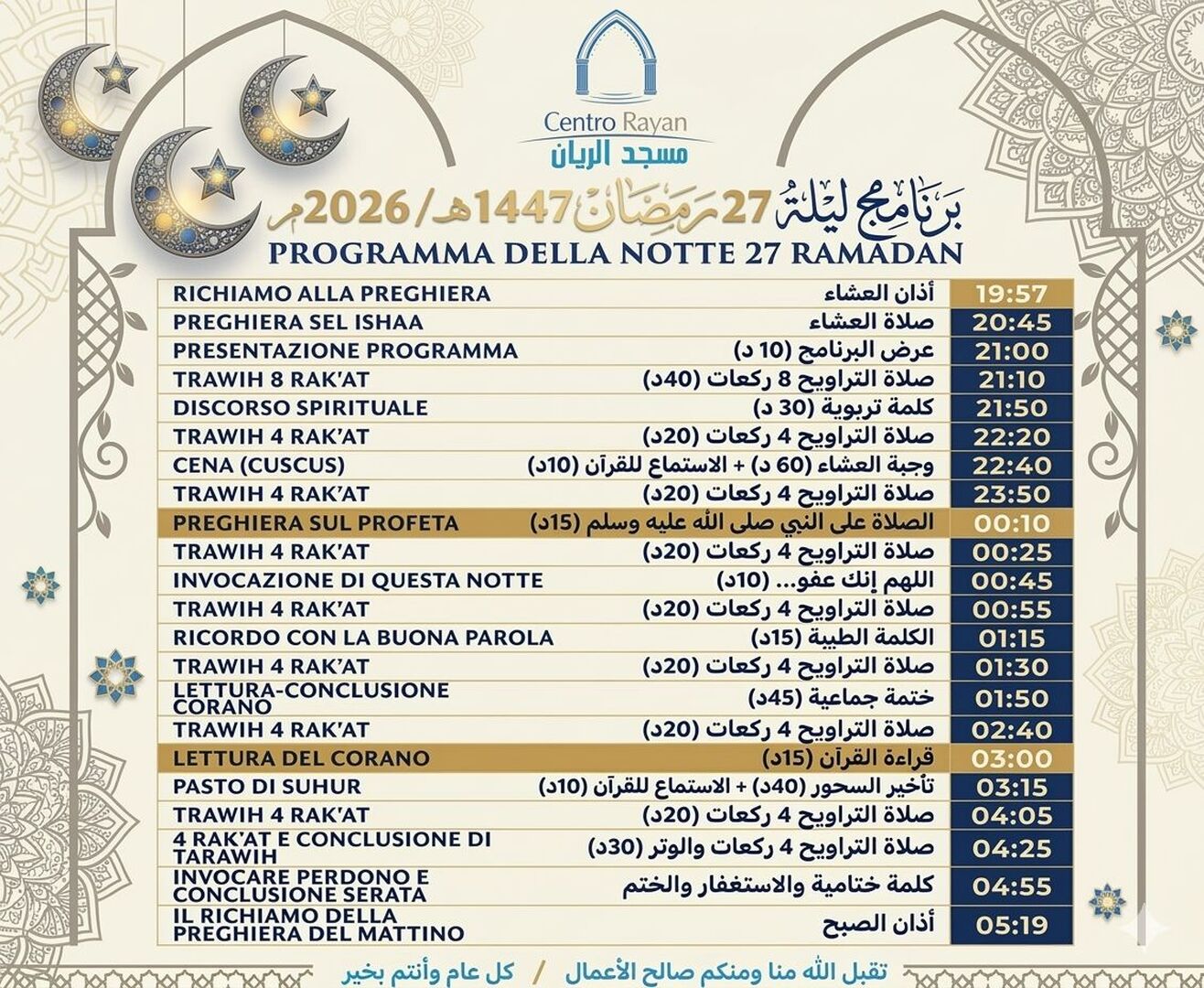 Programma notte 27 di Ramadan