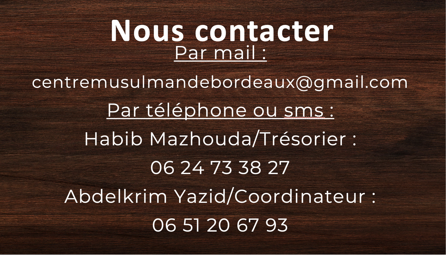 Nous contacter