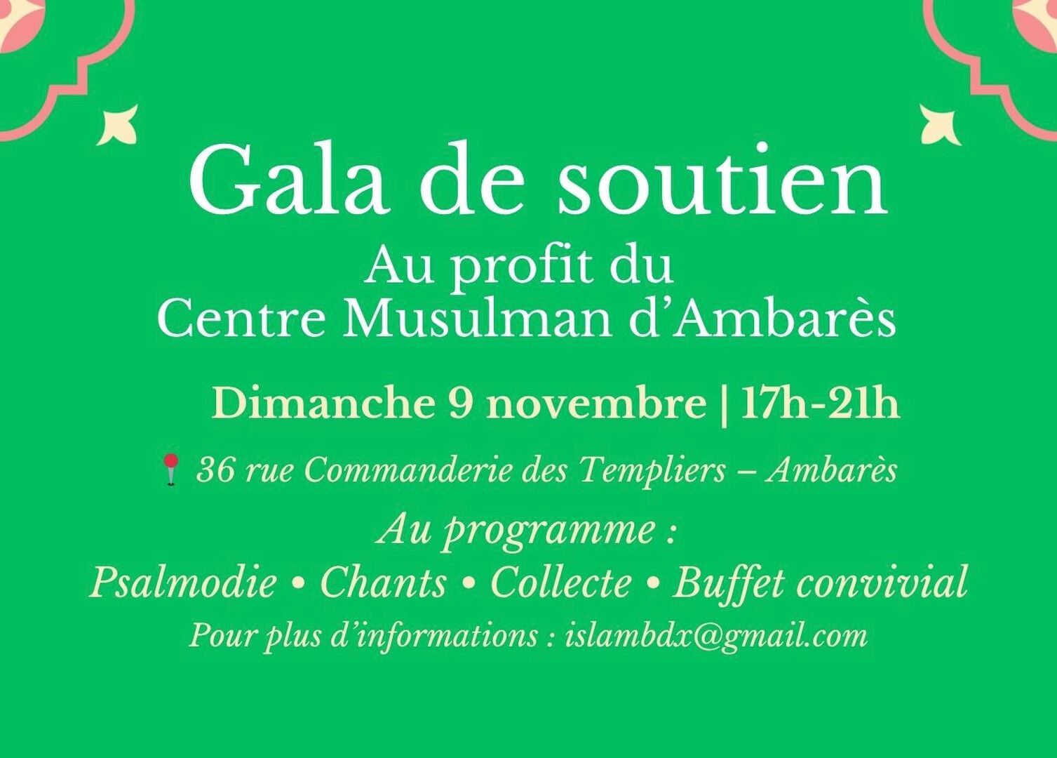 Gala soutien mosquée Ambarès