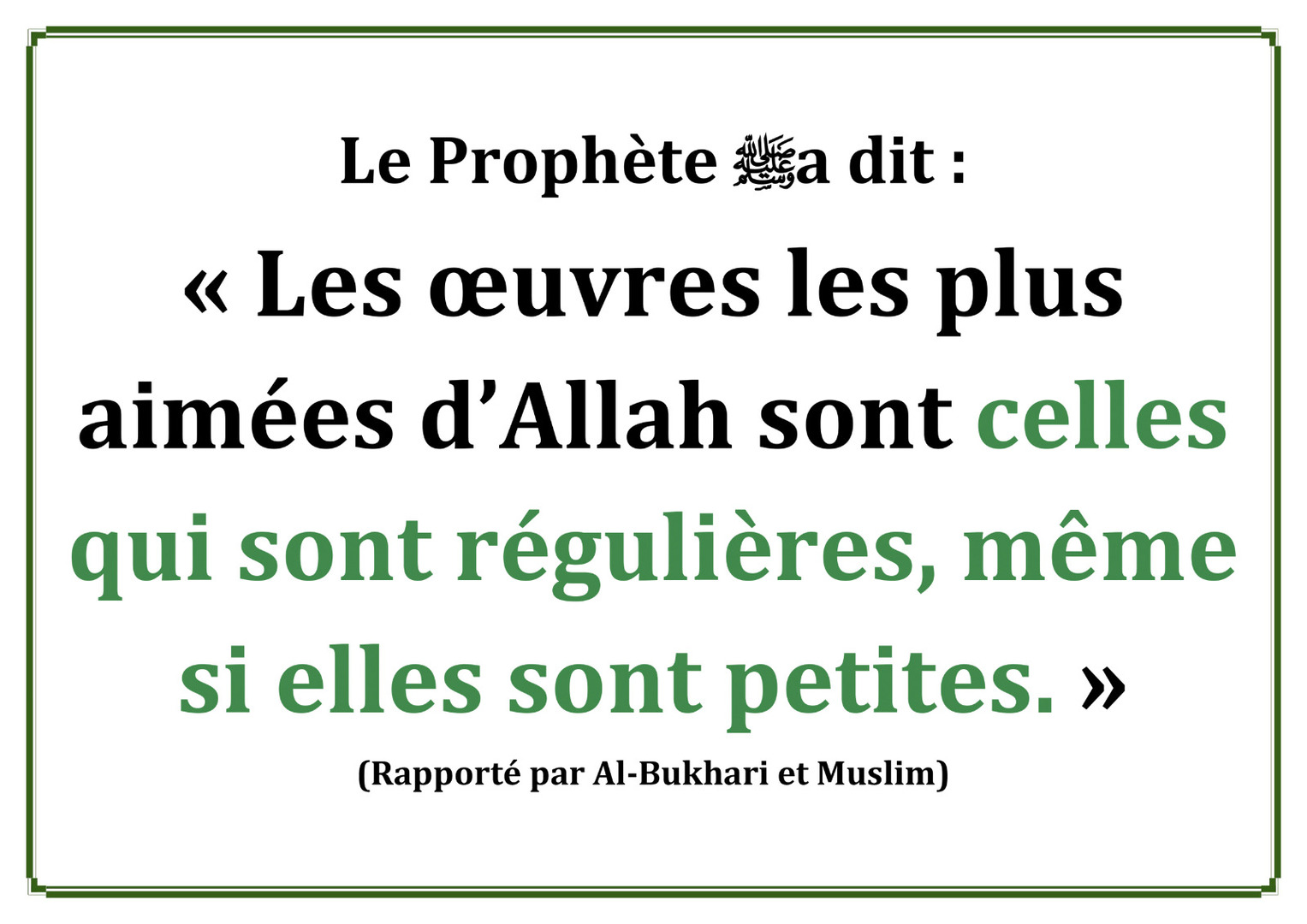 Importance œuvres régulières