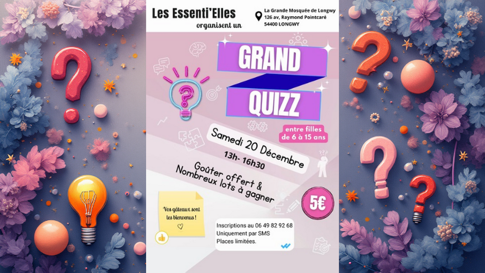 Grand Quiz pour les filles de 6 à 15 ans