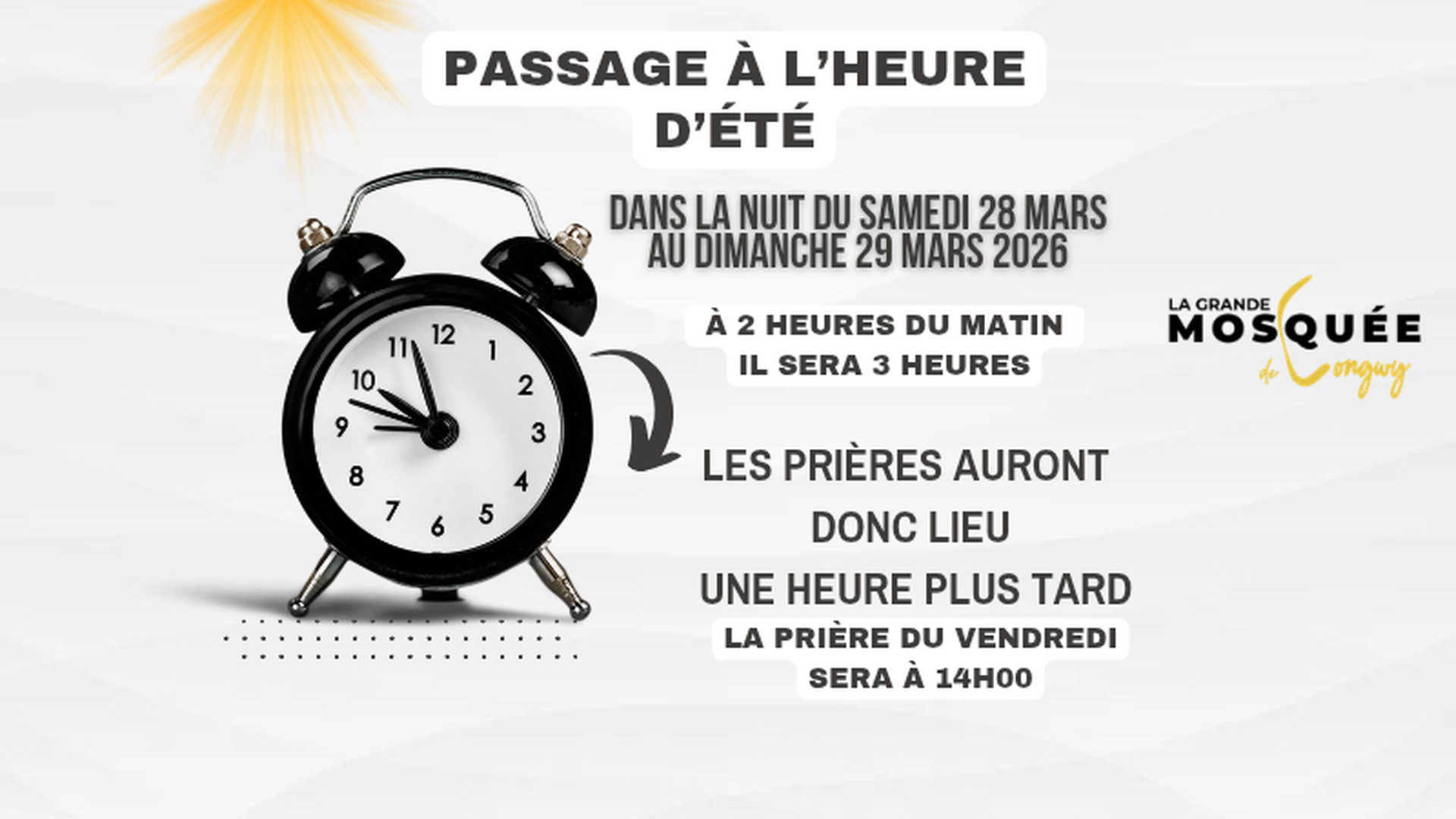 Changement d'heure ce soir