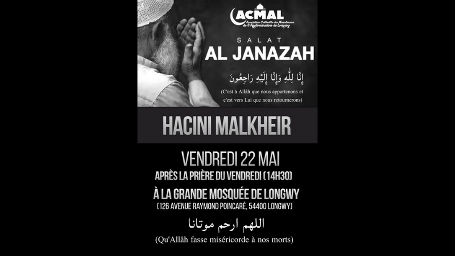 Salât Janaza après la prière du vendredi