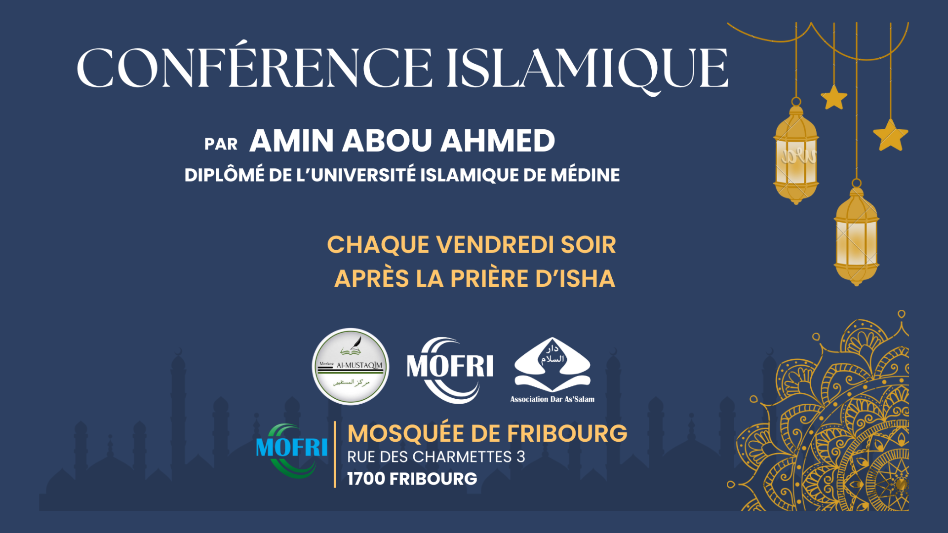 Conférence chaque vendredi soir