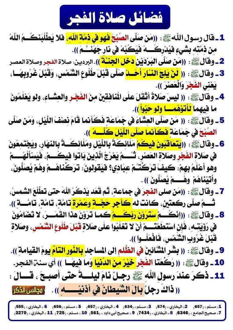 فضائل صلاة الفجر