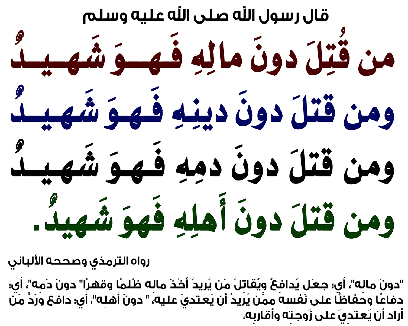 تَحريمُ مالِ المسلمِ ودَمِه وعِرْضِه