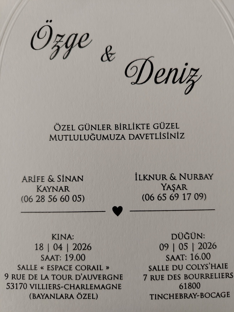 Bilgilendirme ( kına gecesi ve düğün)