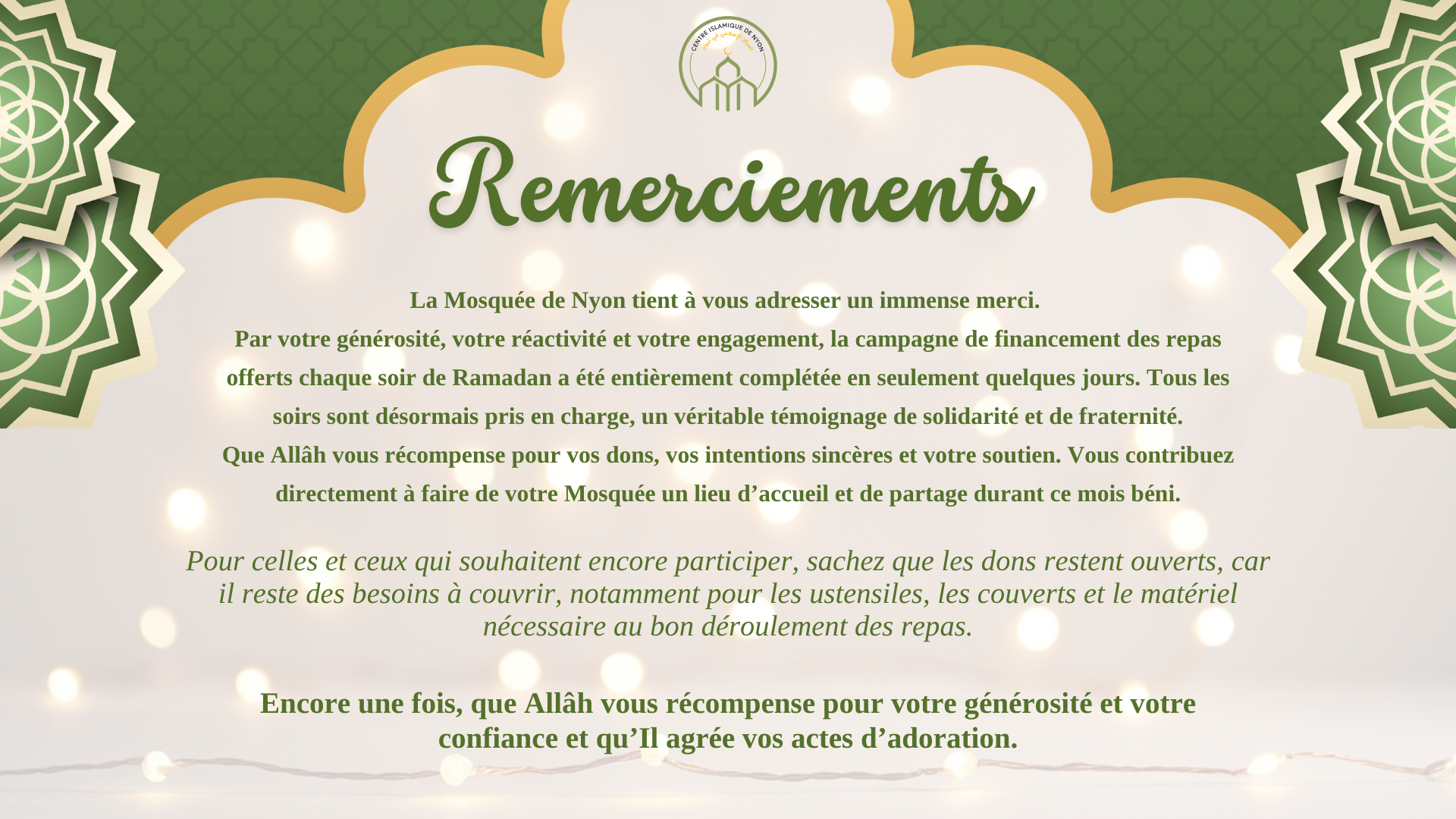 message de remerciement