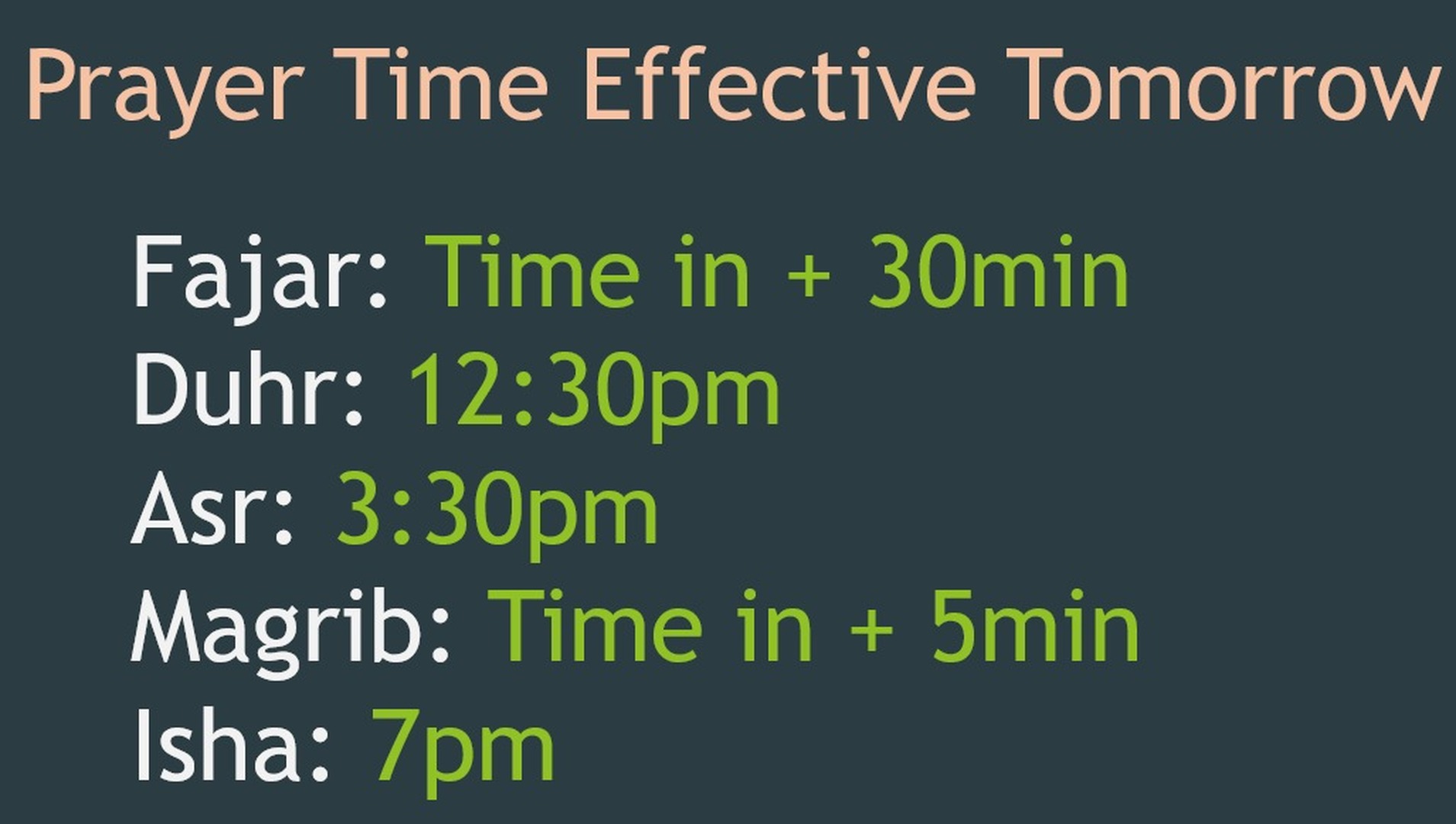 Prayer Times Change1