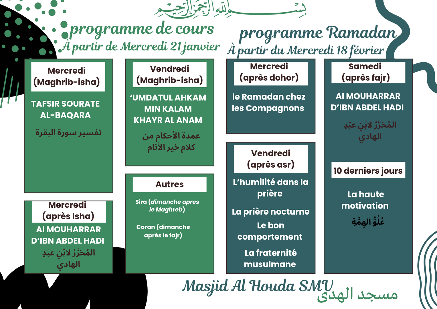 Programme de cours