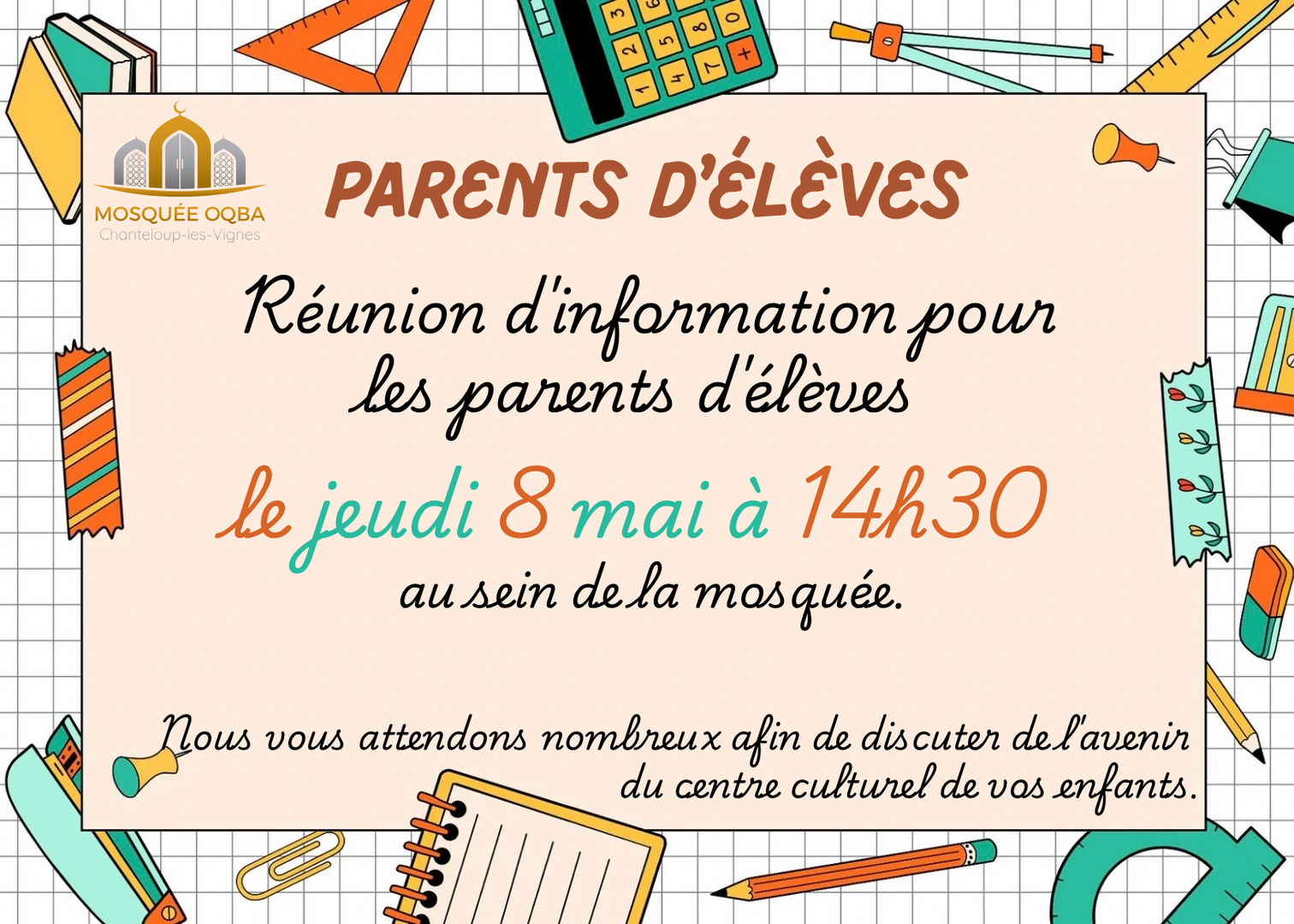 Réunion parents d’élèves cours arabe