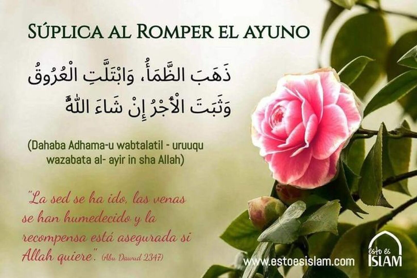SÚPLICA AL ROMPER EL AYUNO